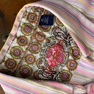 Robert Graham Multi Pink Stripe Embroidered Blouse